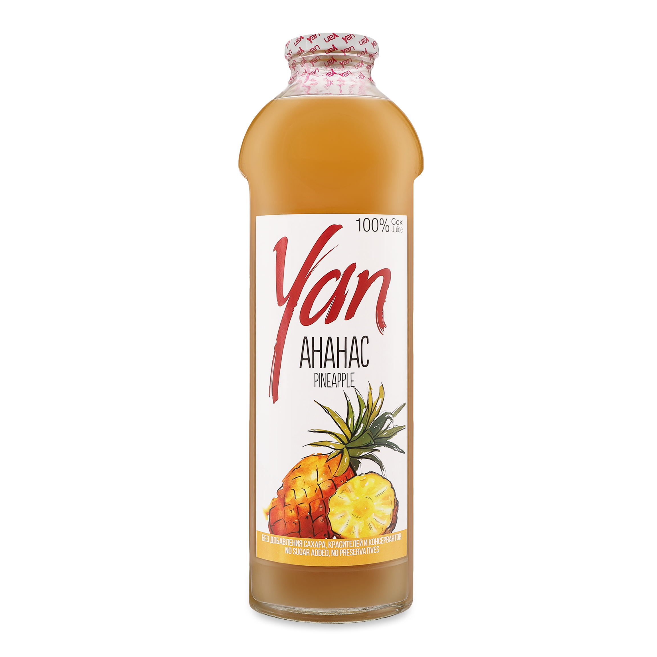 Сік YAN ананасовий без цукру 0,93л