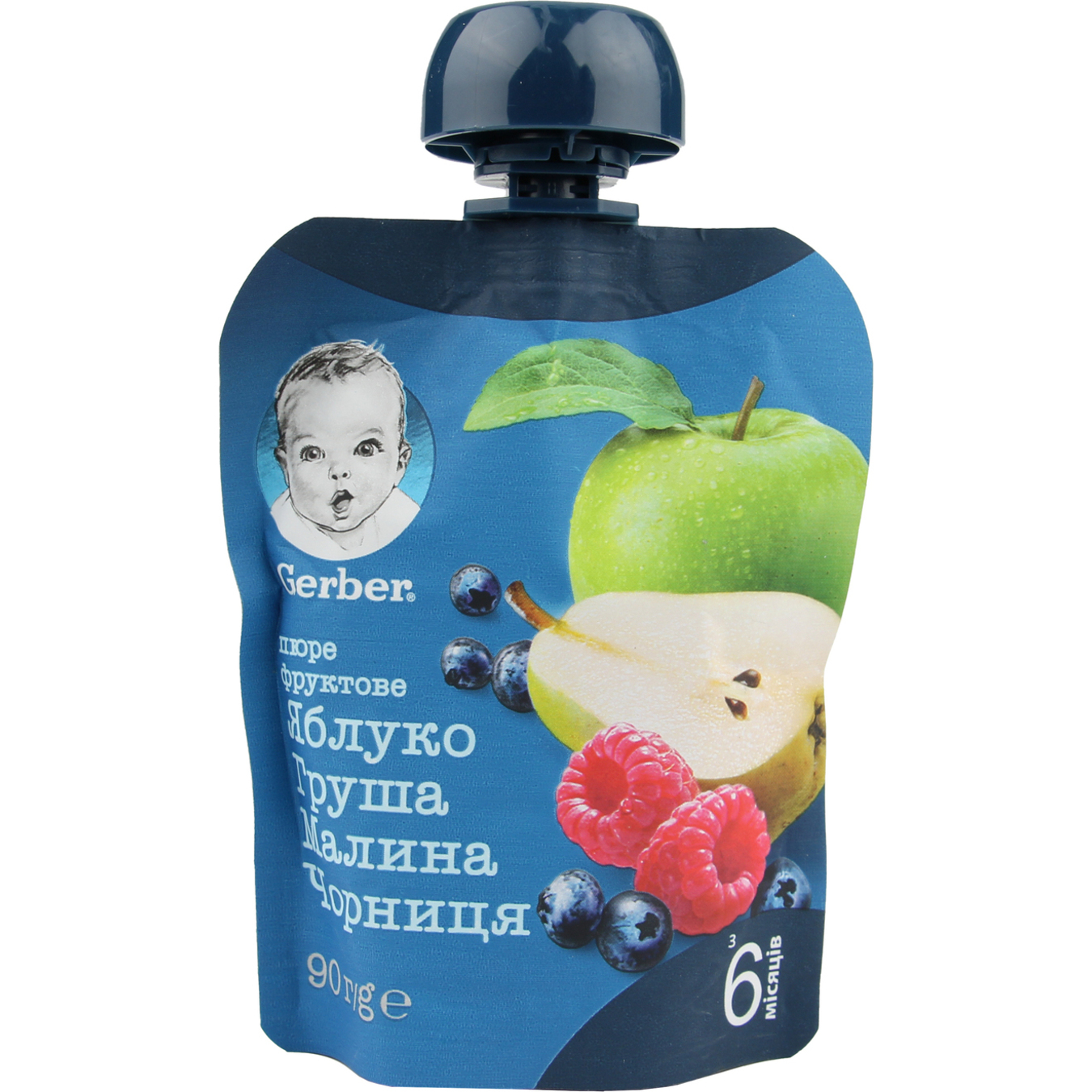 Пюре Gerber яблуко груша малина чорниця для дітей з 6 місяців 90г