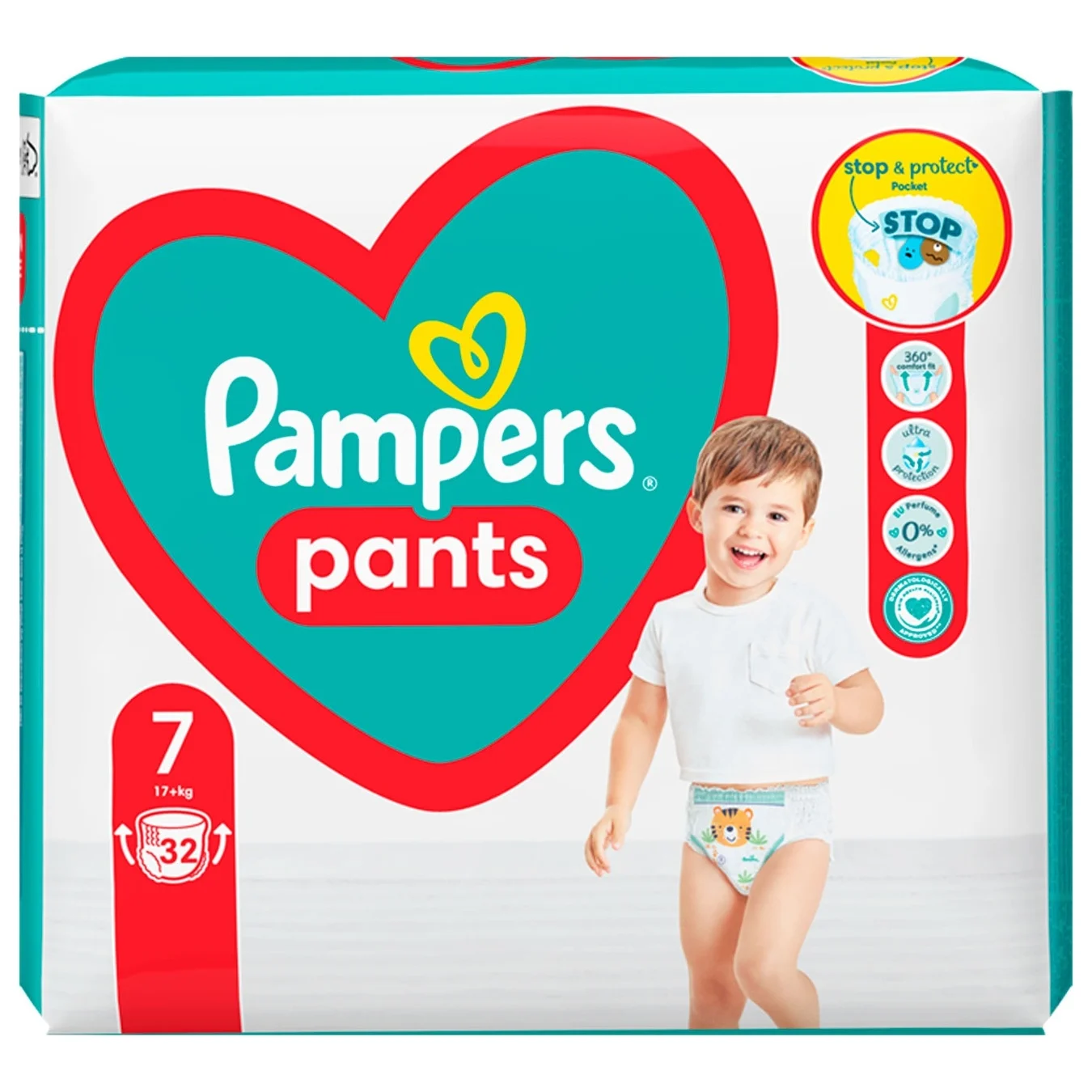 Підгузки дитячі Pampers одноразові -трусики максі упаковка Pants Giant Plus 17+ кг 32штук
