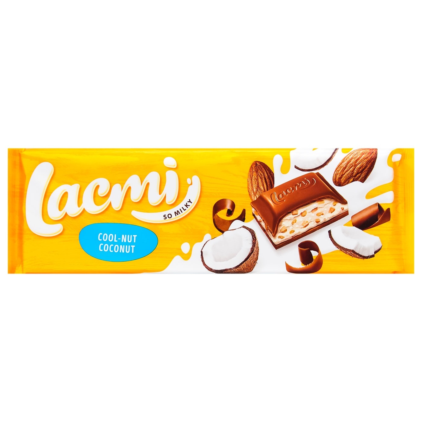 Шоколад Roshen молочний Lacmi Cool-Nut-Coconut з мигдалем та кокосом Рошен 280г
