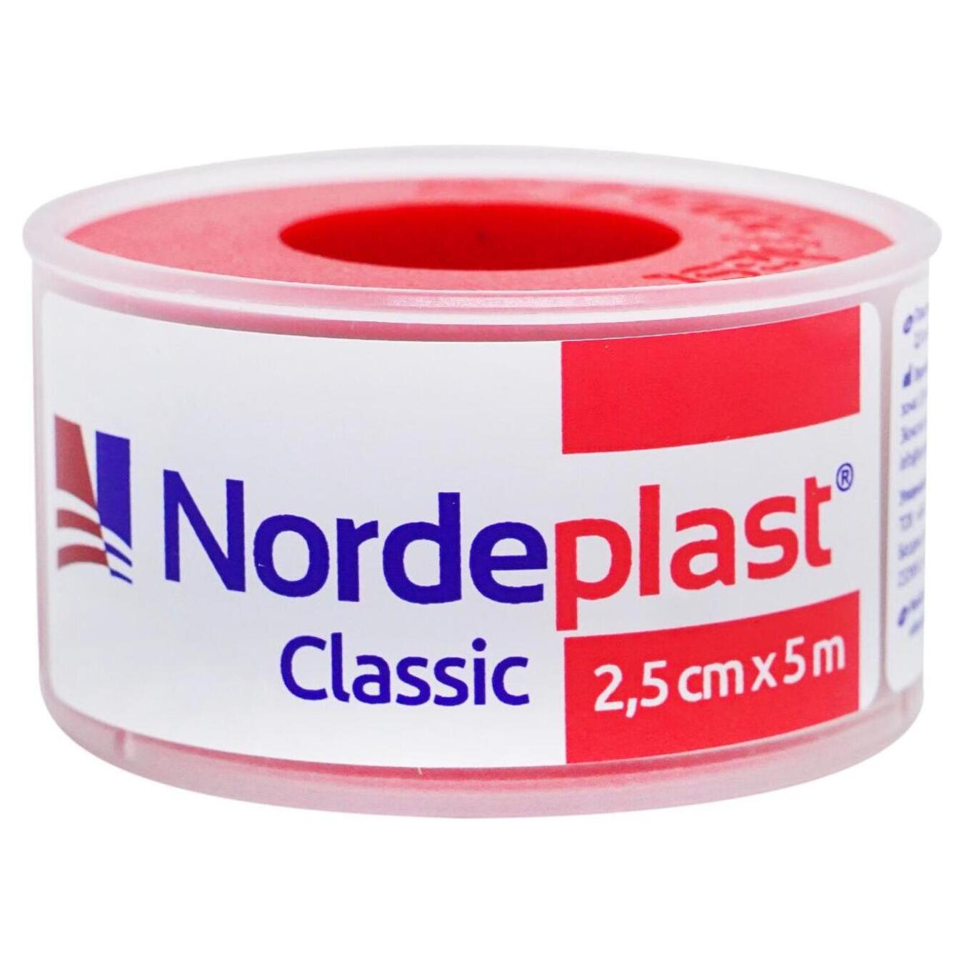 Пластир медичний тканий Nordeplast пластикова котушка 2,5см*5м