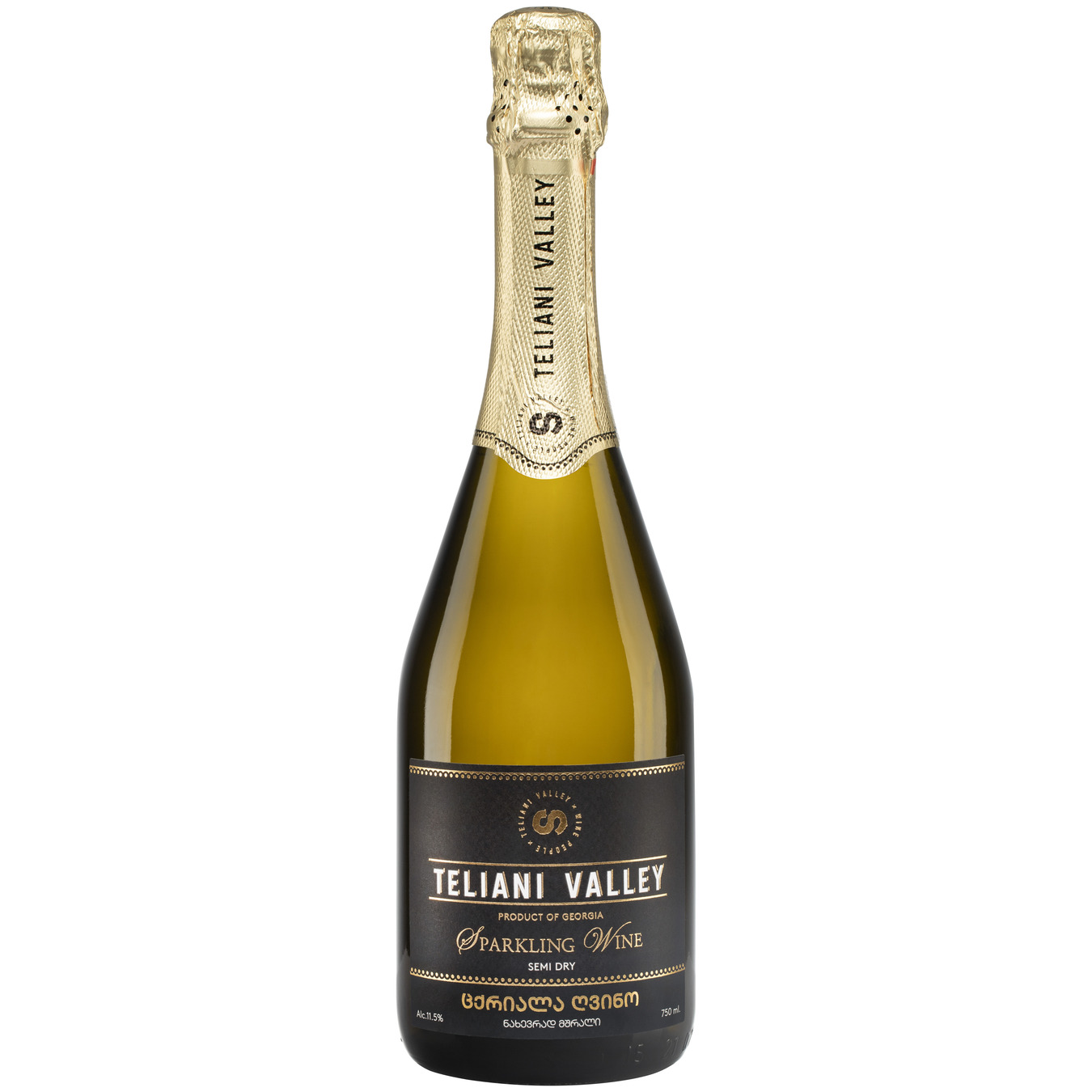 Вино ігристе Teliani Valley White Semi Dry біле напівсухе 11,5% 0,75л