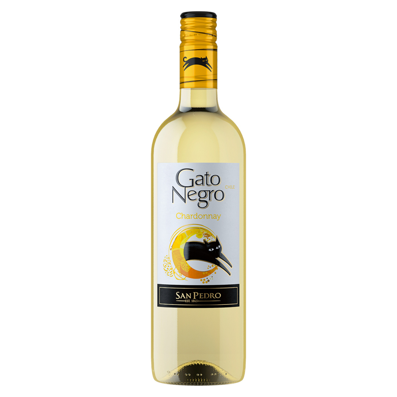 Вино Gato Negro Chardonnay біле сухе 13,5% 0,75л