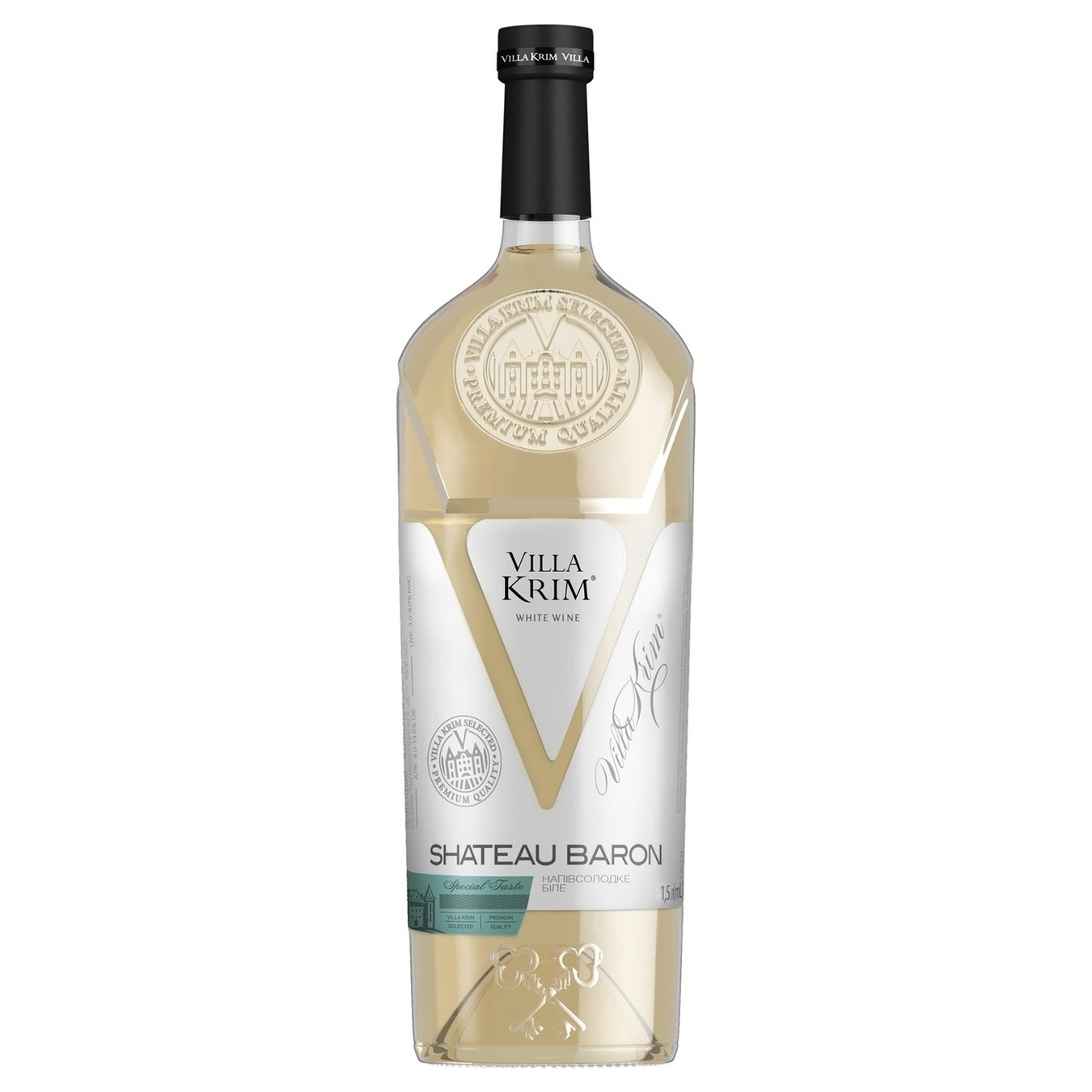 Вино Villa Krim Chateau Baron біле напівсолодке 10-13% 1,5л