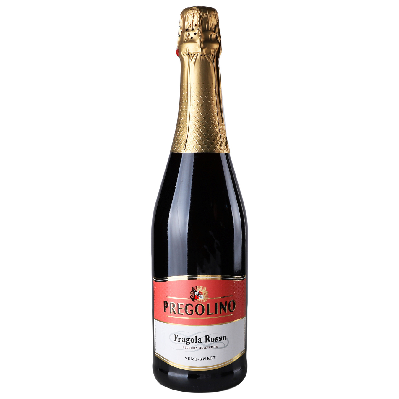 Напій винний Pregolino Fragola Rosso червоний напівсолодкий 5-8,5% 0,75л