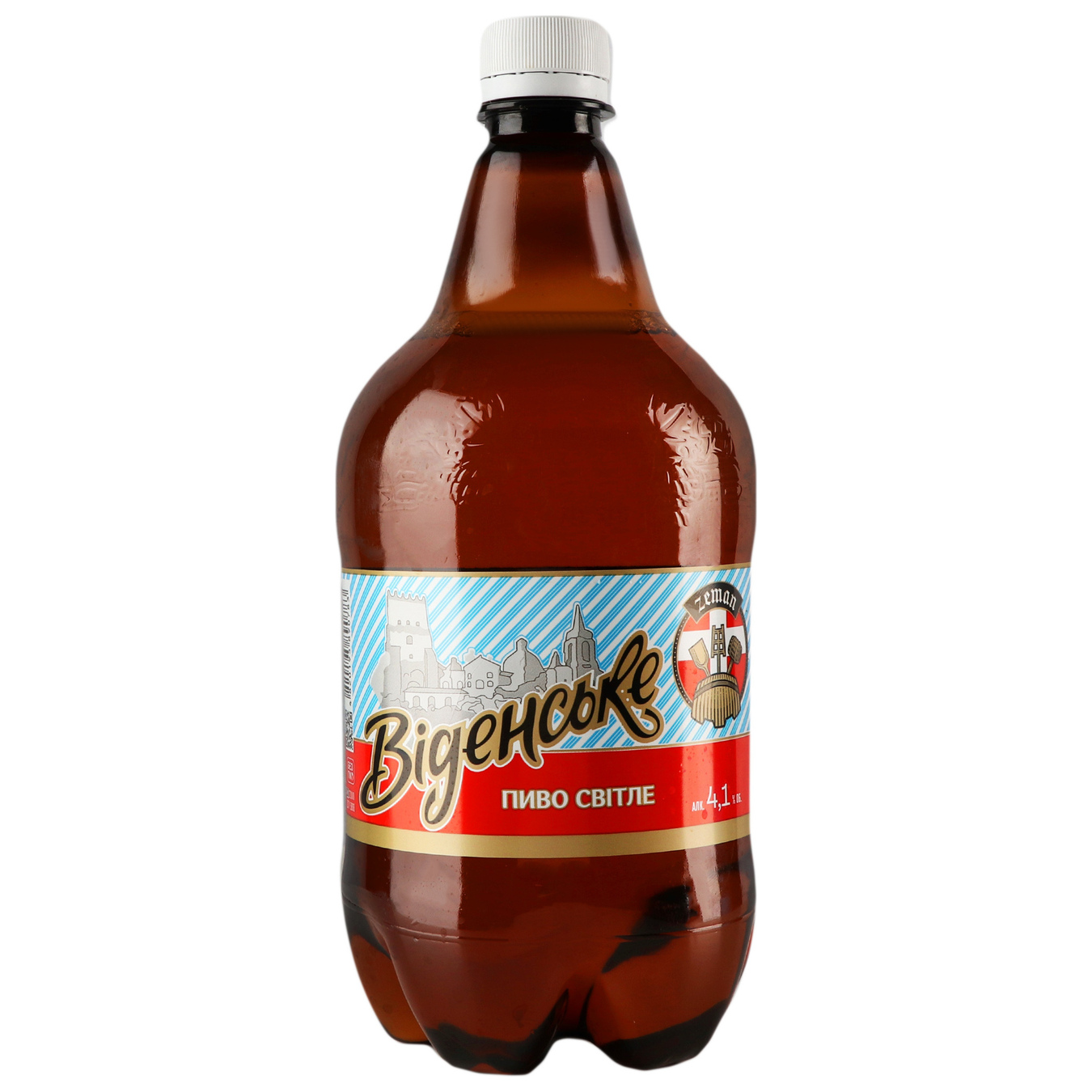 Пиво світле Земан Віденське 4,1% 1л пластикова пляшка