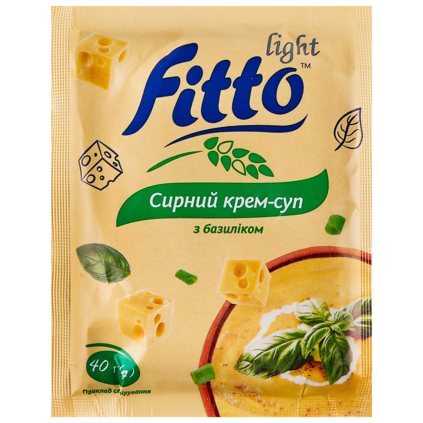 Крем-суп Fitto light сирний з базиліком 40г