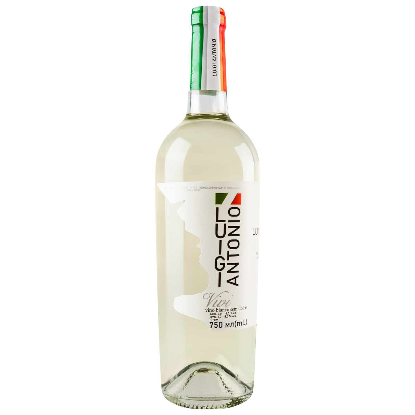 Вино Luigi Antoni Vivi біле напівсолодке 9-13% 0,75л