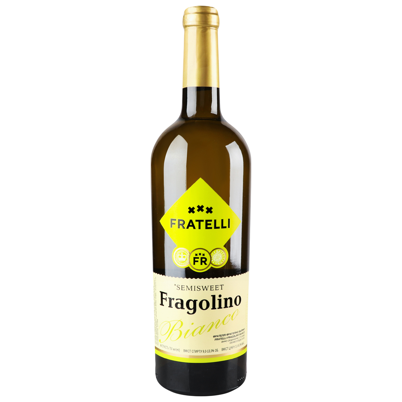 Вино Fratelli Fragolino Bianco біле напівсолодке 9-13% 0,75л