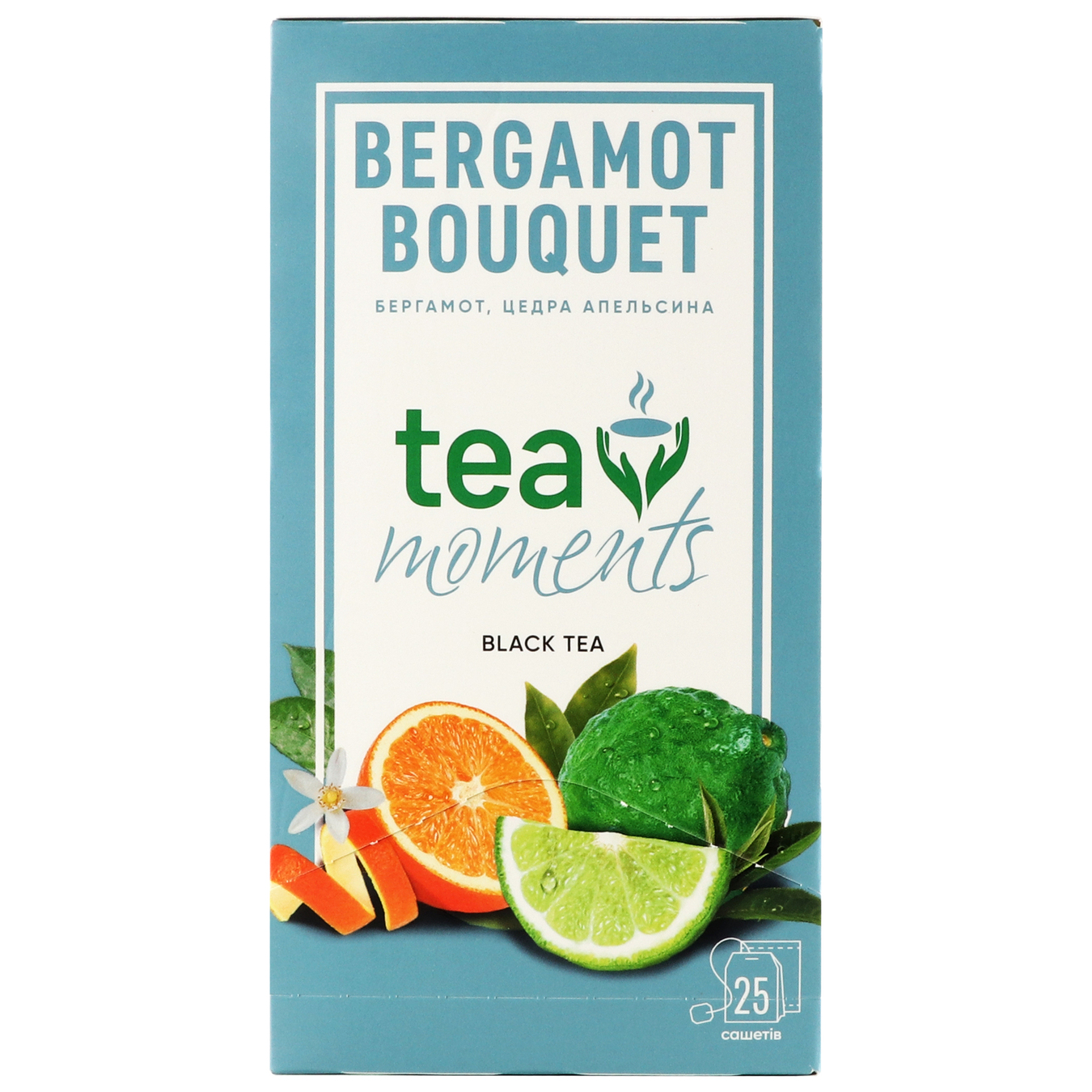 Чай чорний Tea Moments Bergamot Bouquet байховий ароматизований саше 25*1,8г
