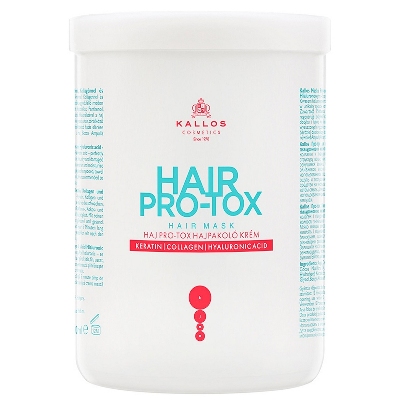 Маска Kallos Cosmetics Pro-Tox для волосся 1л