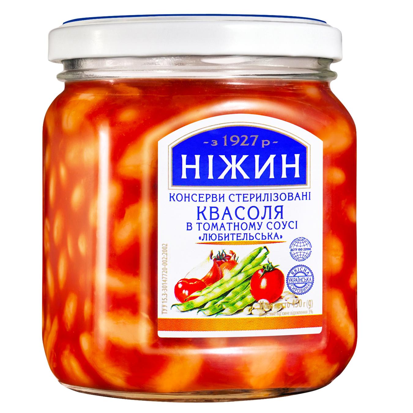 Квасоля Ніжин Любительська в томатному соусі 450г