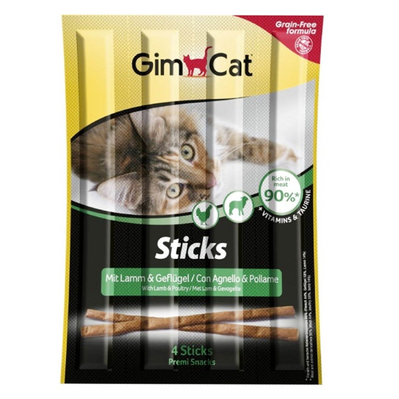 Палички для котів GimCat Sticks з ягням та птицею 4шт 20г
