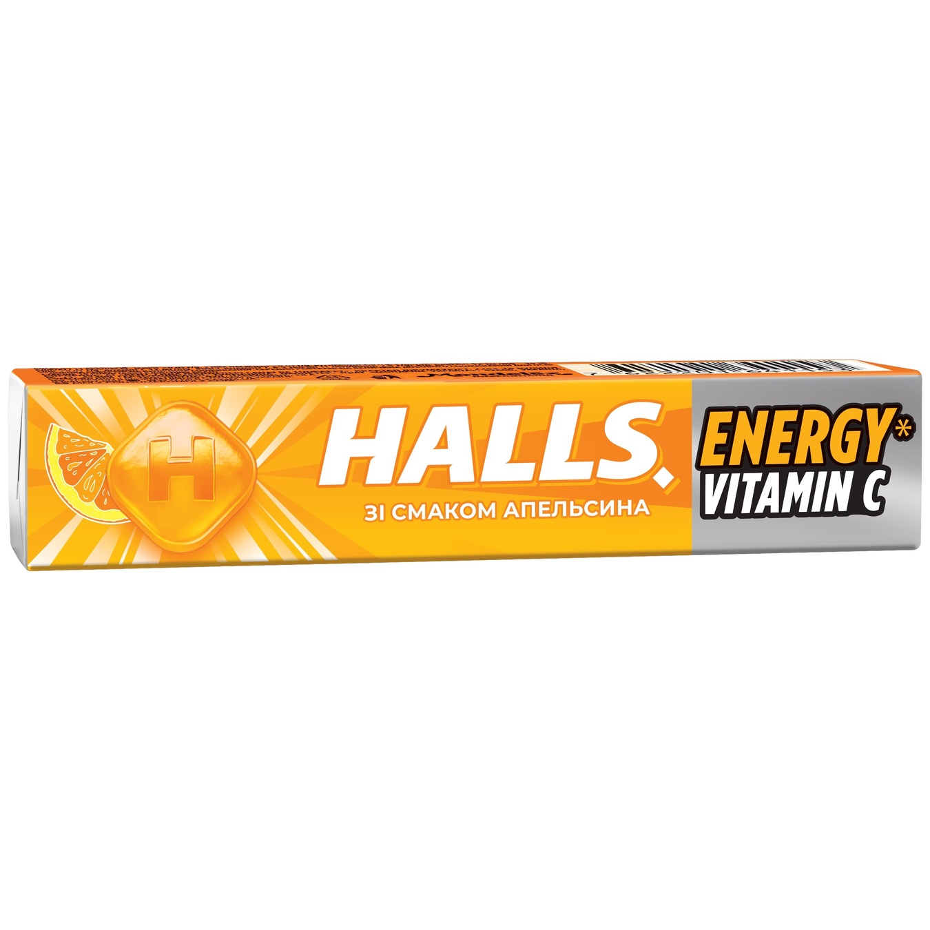 Льодяники Halls з вітаміном С зі смаком апельсина 25,2г
