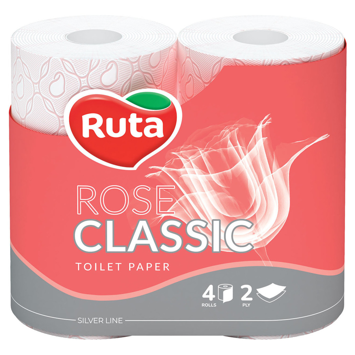 Папір туалетний Ruta Classic Rose 2шар 4 рулони