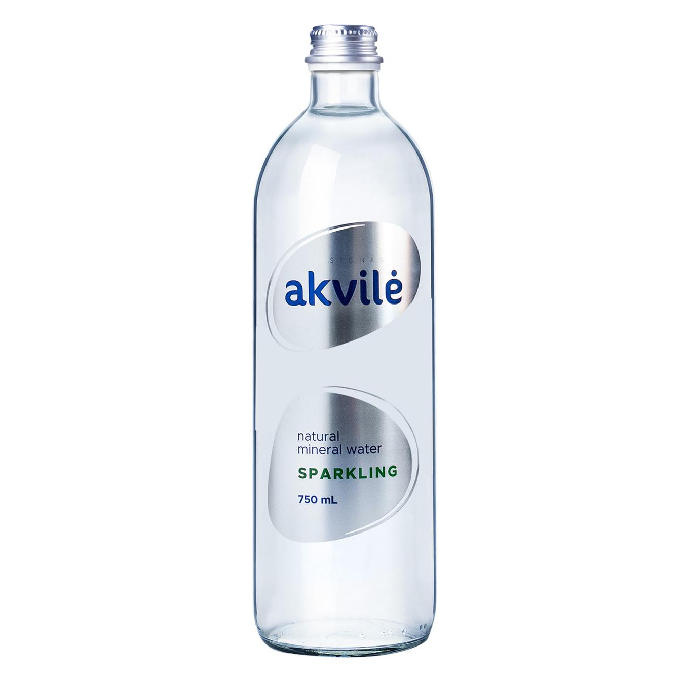Вода мінеральна Akvile газована 0,75 скляна пляшка