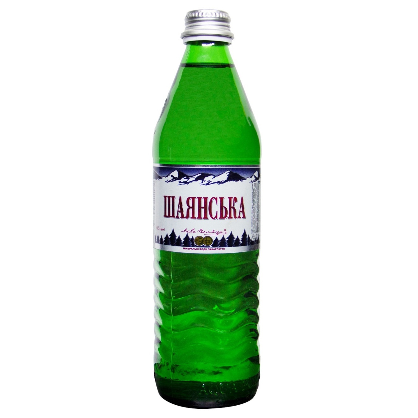 Вода лікувально-столова Аква-Поляна Шаянська сильногазована 0,5л скляна пляшка
