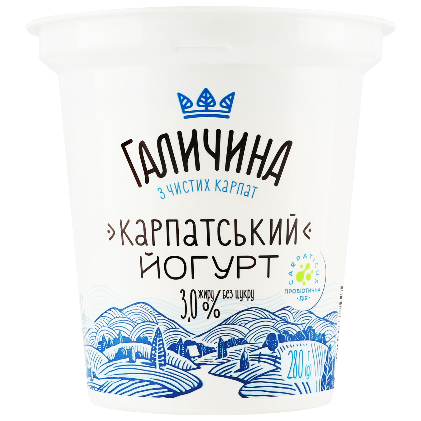Йогурт Галичина Карпатський без цукру 3% 280г