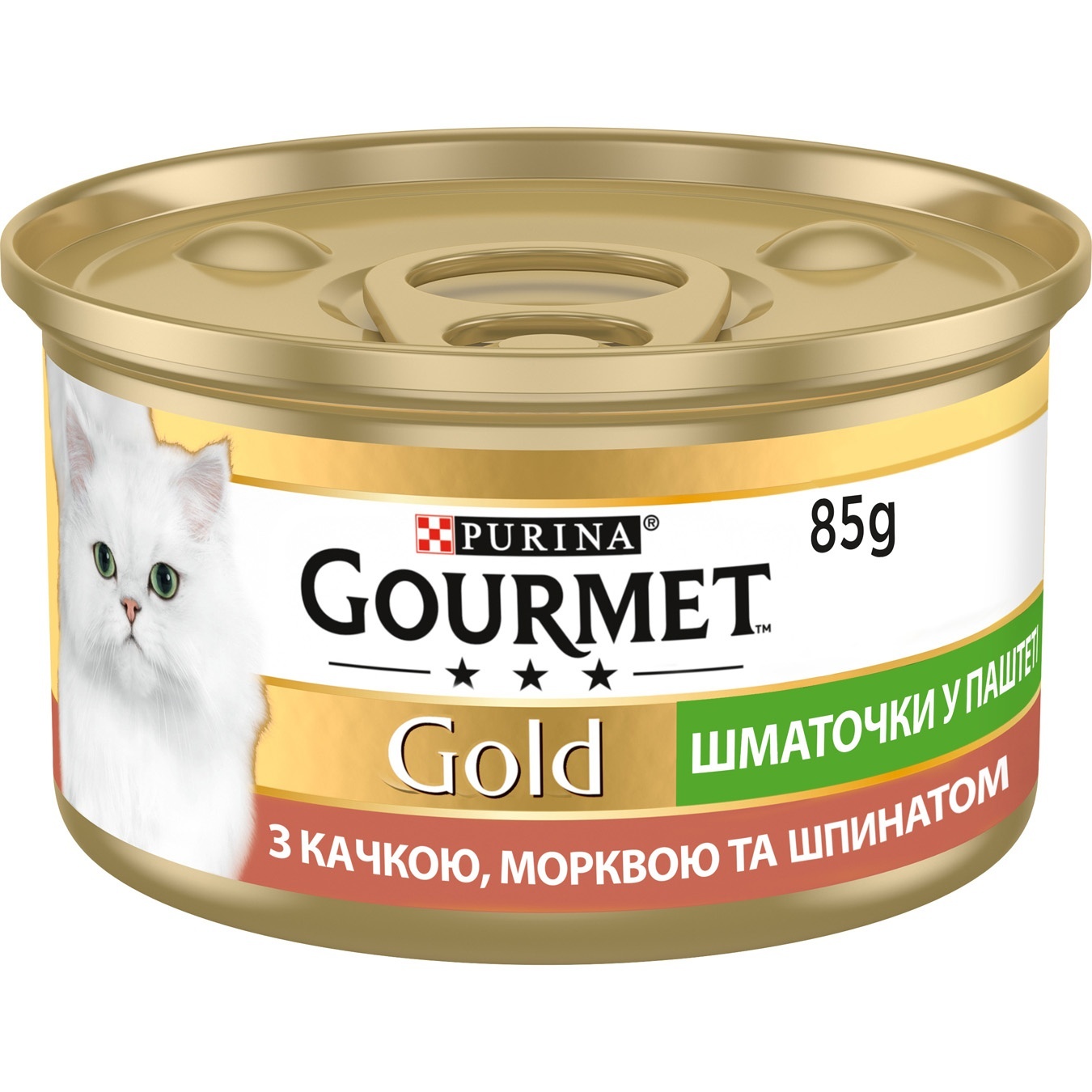 Корм Purina Gourmet Gold з качкою морквою та шпинатом шматочки у паштеті для дорослих котів 85г