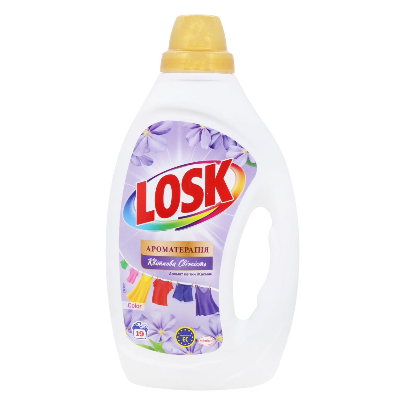 Гель для прання Losk Color Ефірні олії та аромат квітки Жасмін 855мл