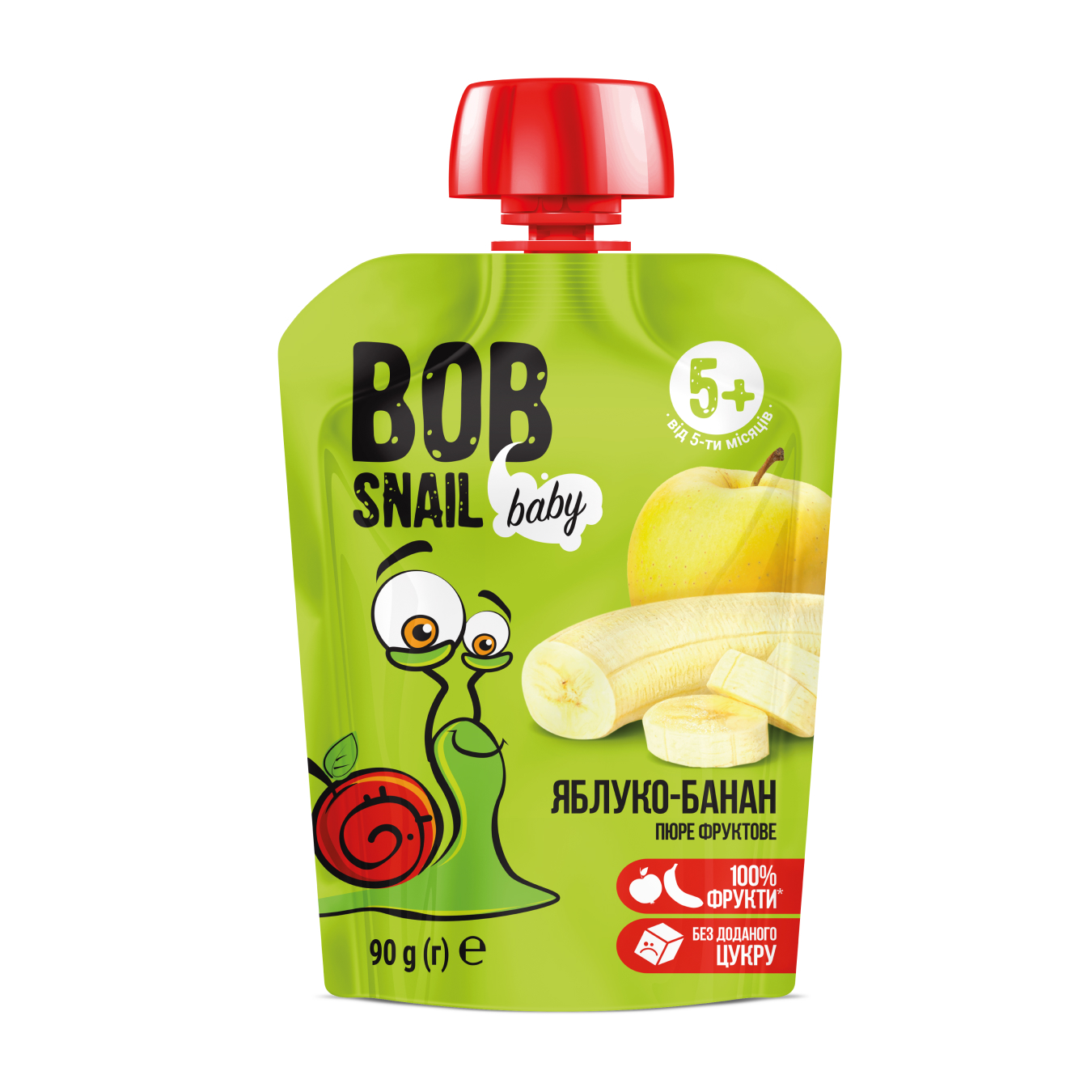 Пюре фруктове Bob Snail Яблуко-Банан для дітей від 5 місяців 90 г