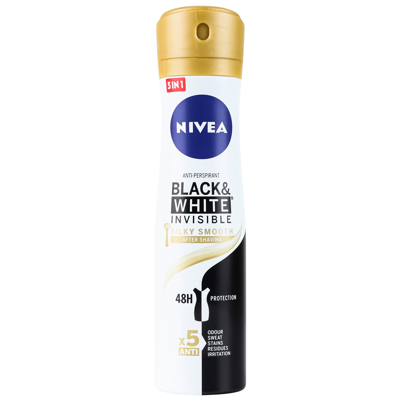 Дезодорант-спрей Nivea чорне та біле невидимий гладкий шовк 150мл