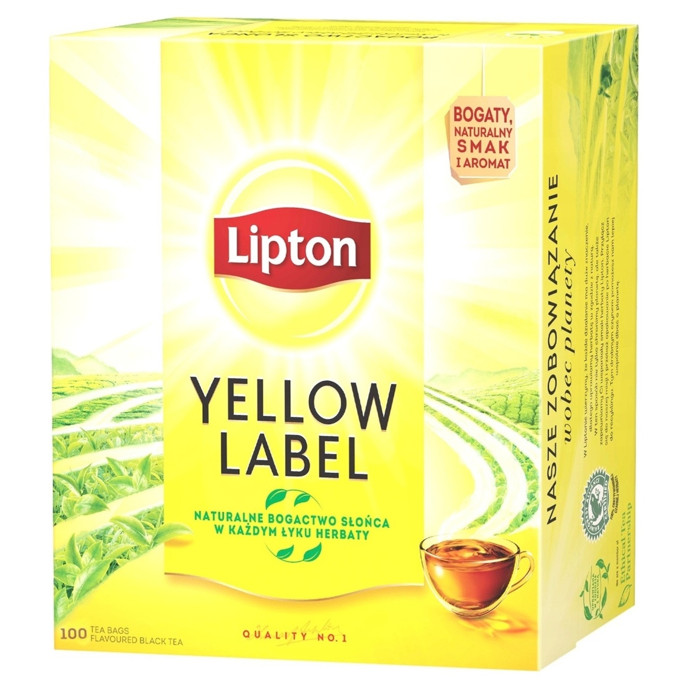 Чай чорний Lipton Yellow Label байховий ароматизований 100шт