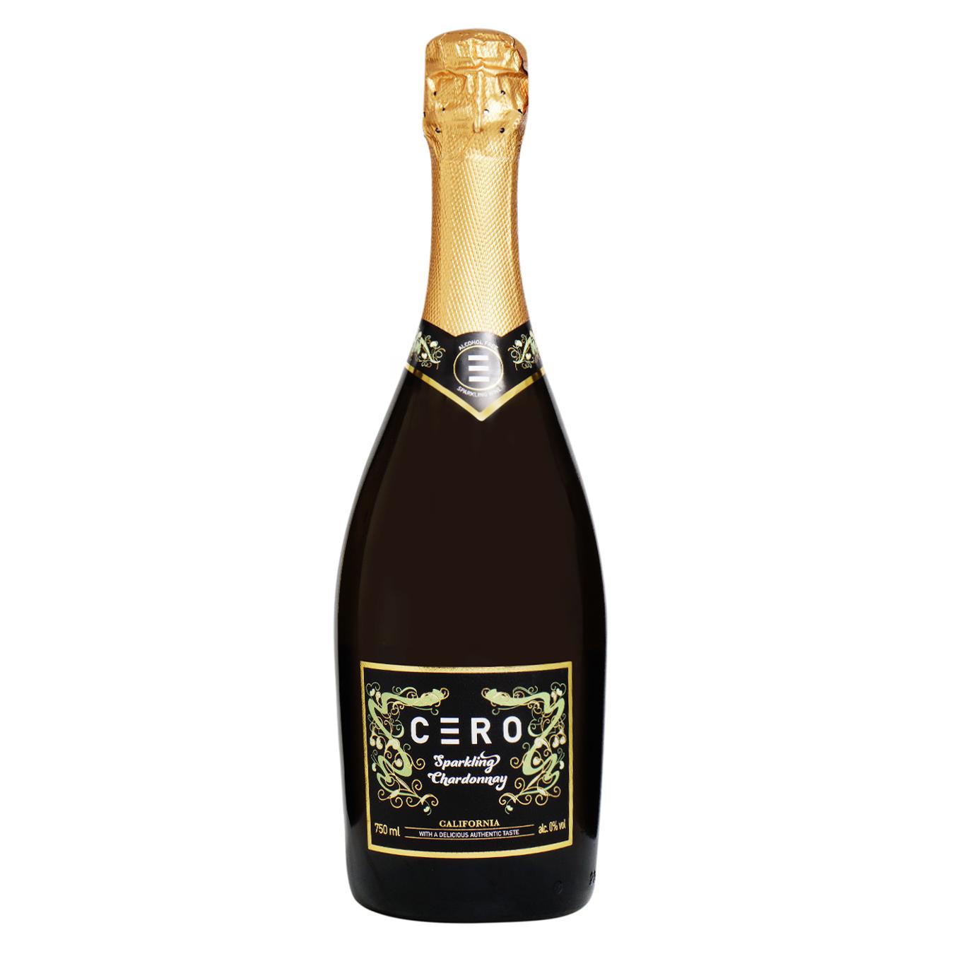 Напій ігристий Cero Chardonnay білий 0% 0,75л
