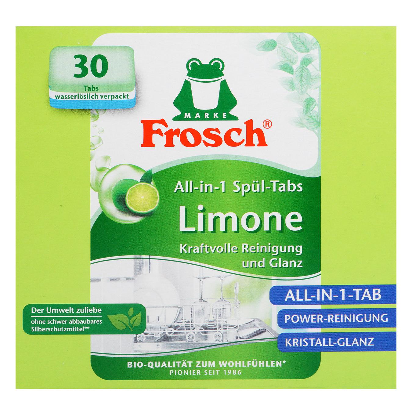 Таблетки Frosch для посудомийної машини Лимон 30шт