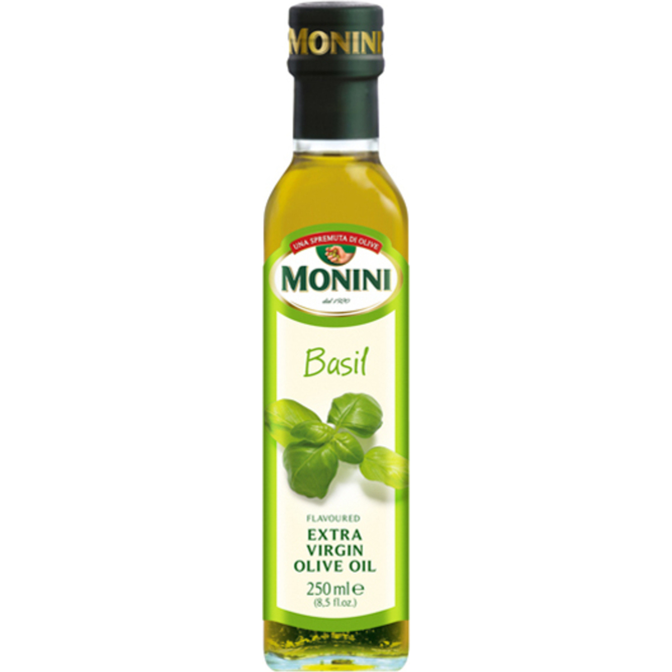 Олія оливкова Monini Basil Extra Virgin з базиліком 250мл с/п