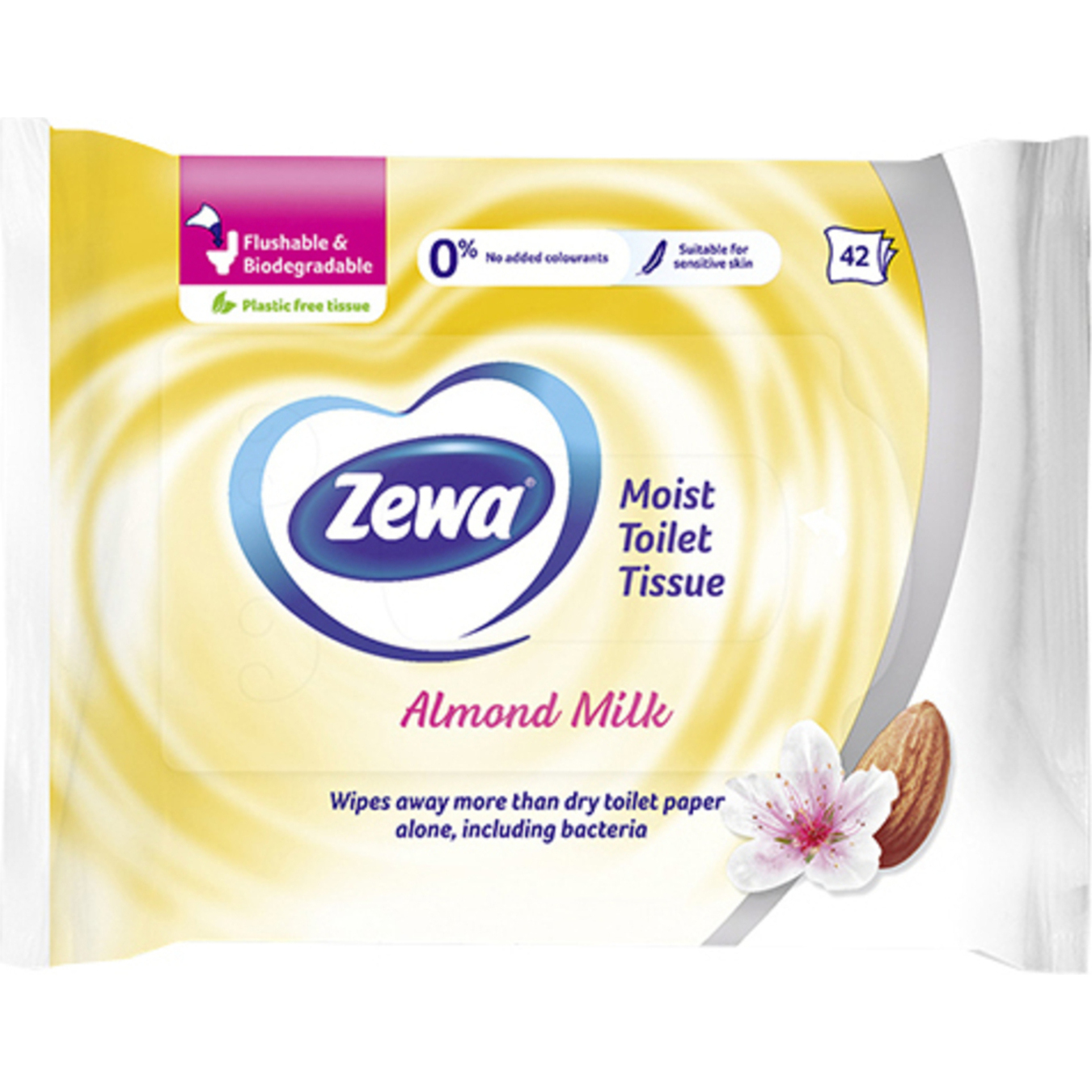 Вологий туалетний папір Zewa Almond Milk 42шт