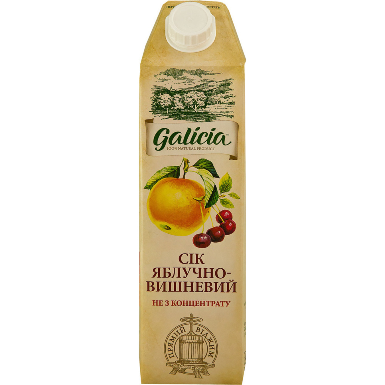 Сік Galicia Яблучно-вишневий 1л