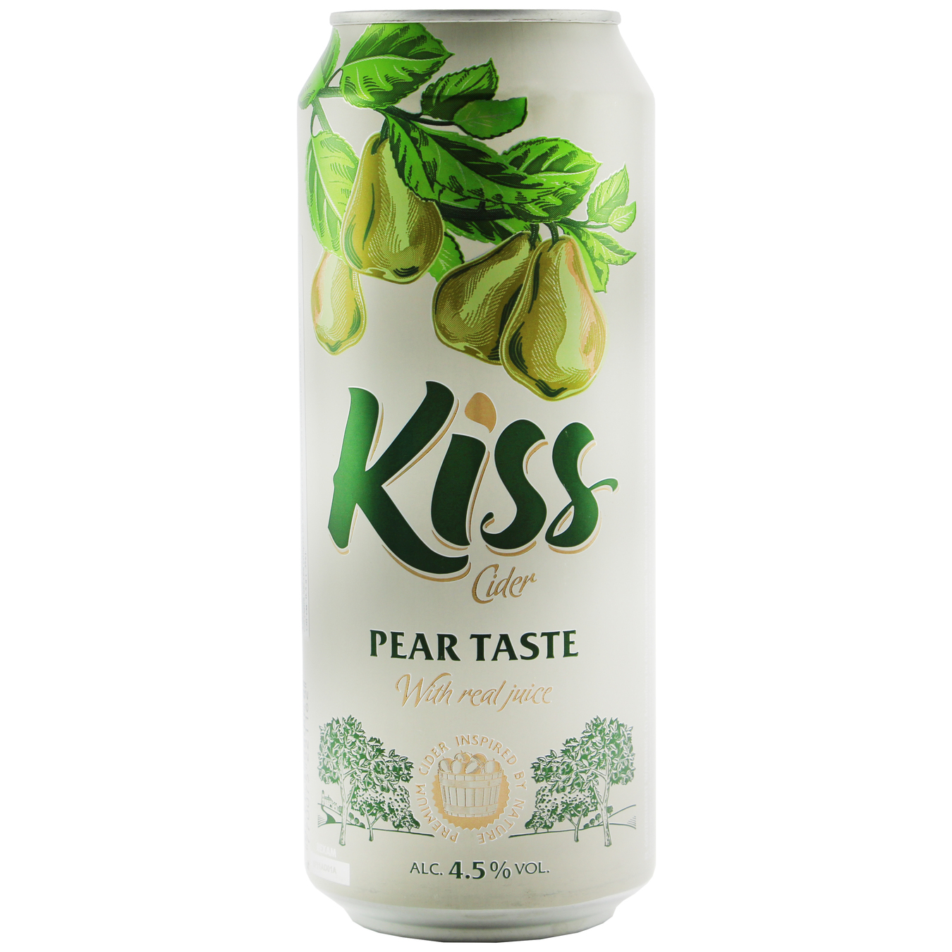 Сидр Kiss зі смаком груші газований 4,5% 0,5л