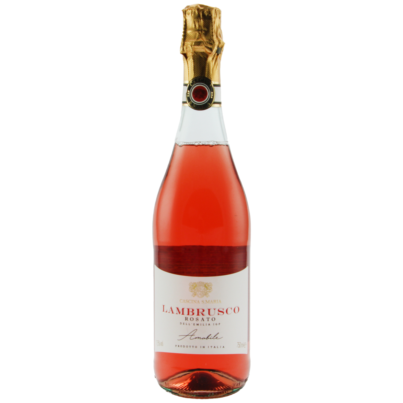 Вино ігристе Cascina S.Maria Lambrusco dell'Emilia Rosato Amabile IGT рожеве напівсолодке 7,5% 0,75л