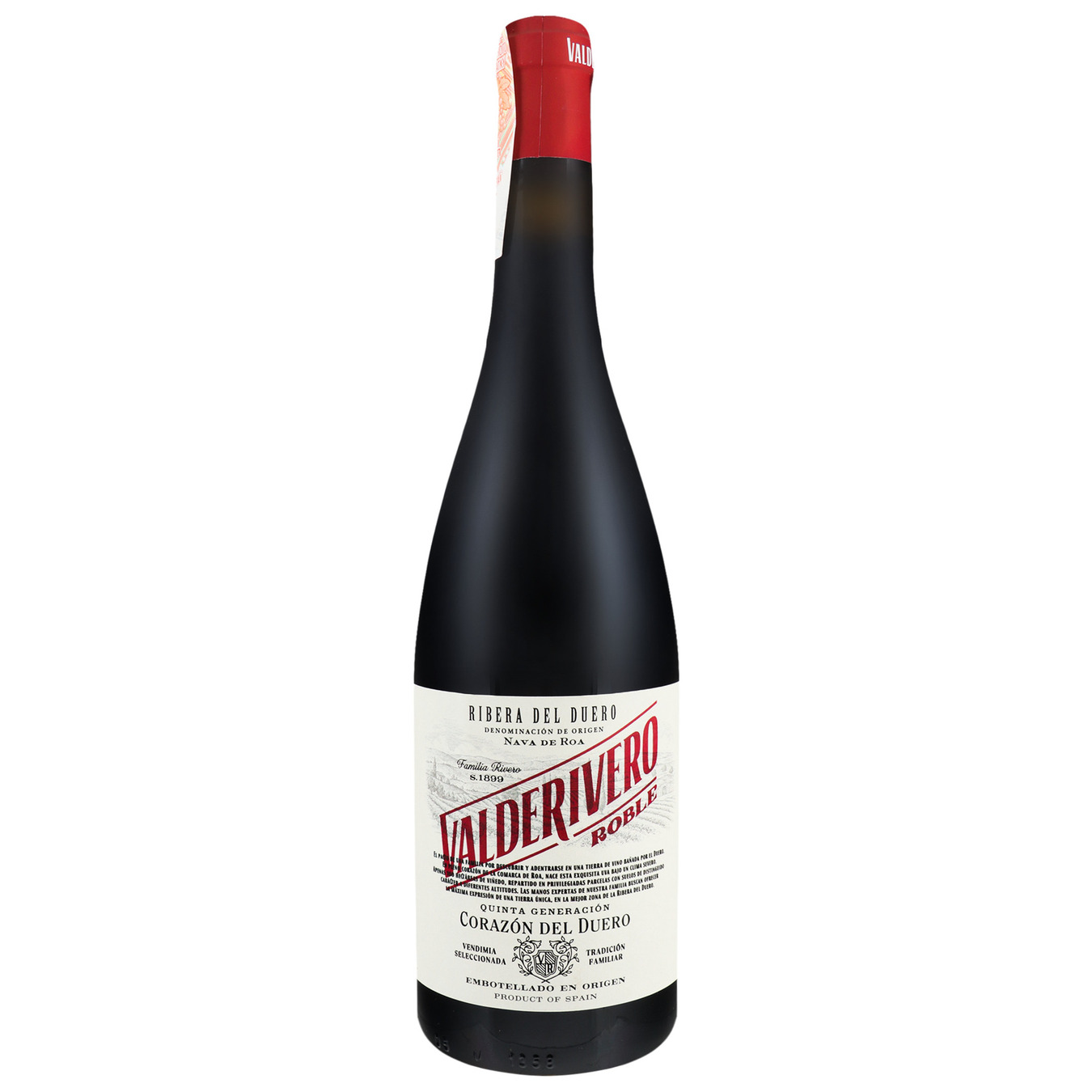 Вино Valderivero Ribera D. Roble червоне сухе 14,5% 0,75л