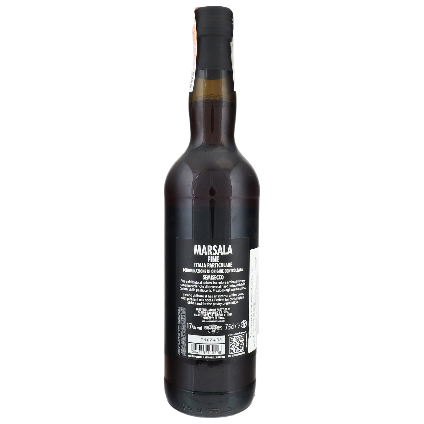 Вино Cantine Pellegrino Marsala Fine I.P. Secco DOC 17% біле солодке 0,75 2