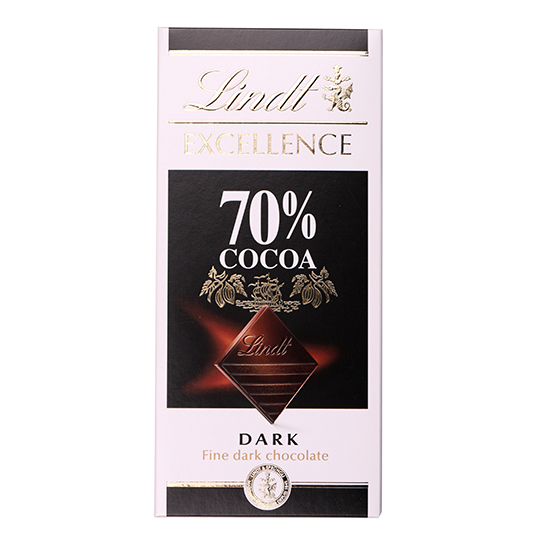 Шоколад Lindt Excellence чорний швейцарський гіркий у плитках 70% 100г