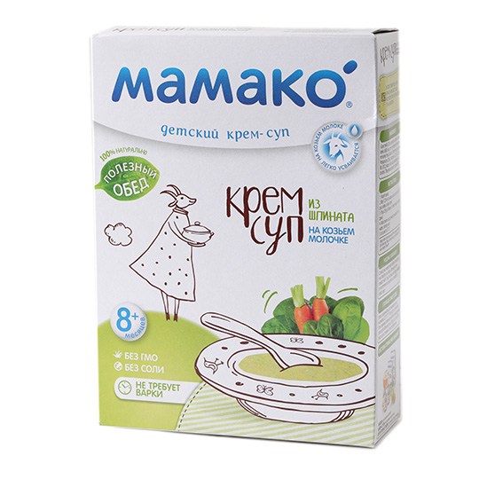 Крем-суп на козиному молоці Мамако зі шпинату для дітей з 8 місяців 150г