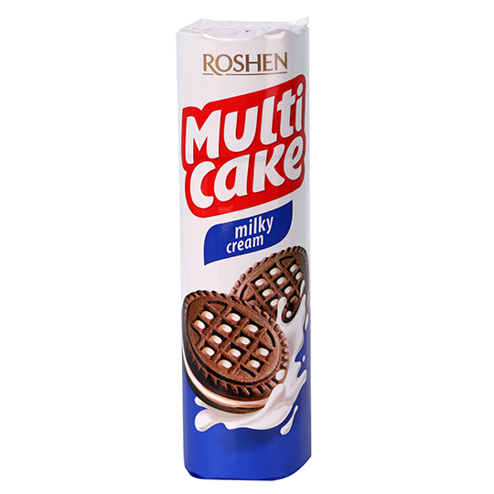 Печиво Roshen Multicake з молочно-кремовою начинкою 180г