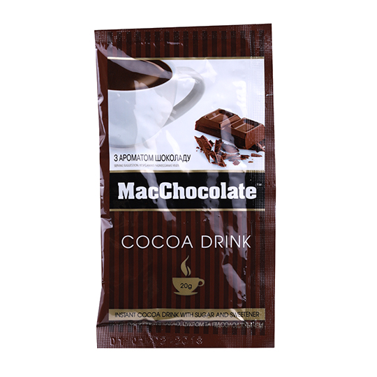 Гарячий шоколад MacChocolate з цукром і підсолоджувачами розчинний 20г