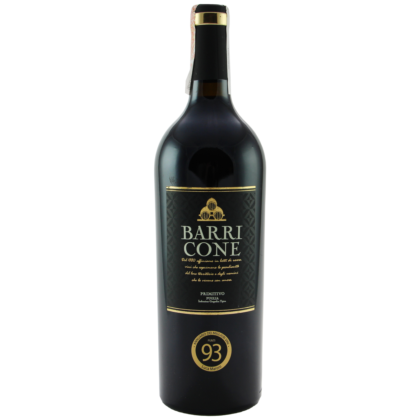 Вино Barricone Primitivo Puglia IGT червоне напівсухе 13,5% 0,75л