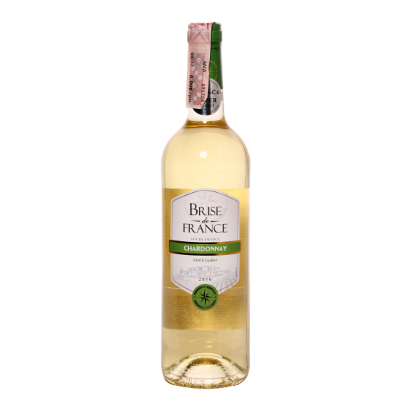 Вино Brise de France Chardonnay біле сухе 12,5% 0,75л