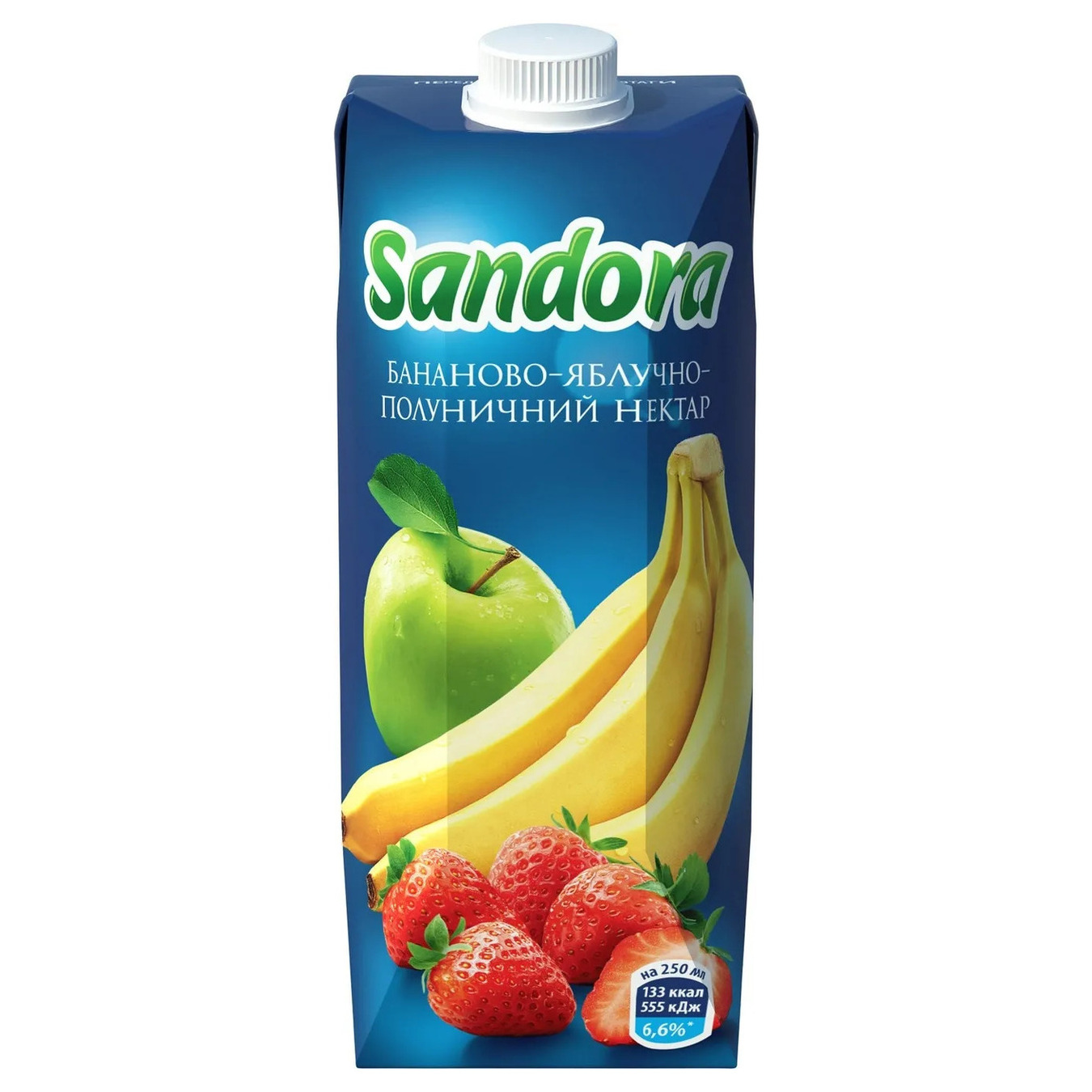 Нектар Sandora Бананово-яблучно-полуничний 0,5л