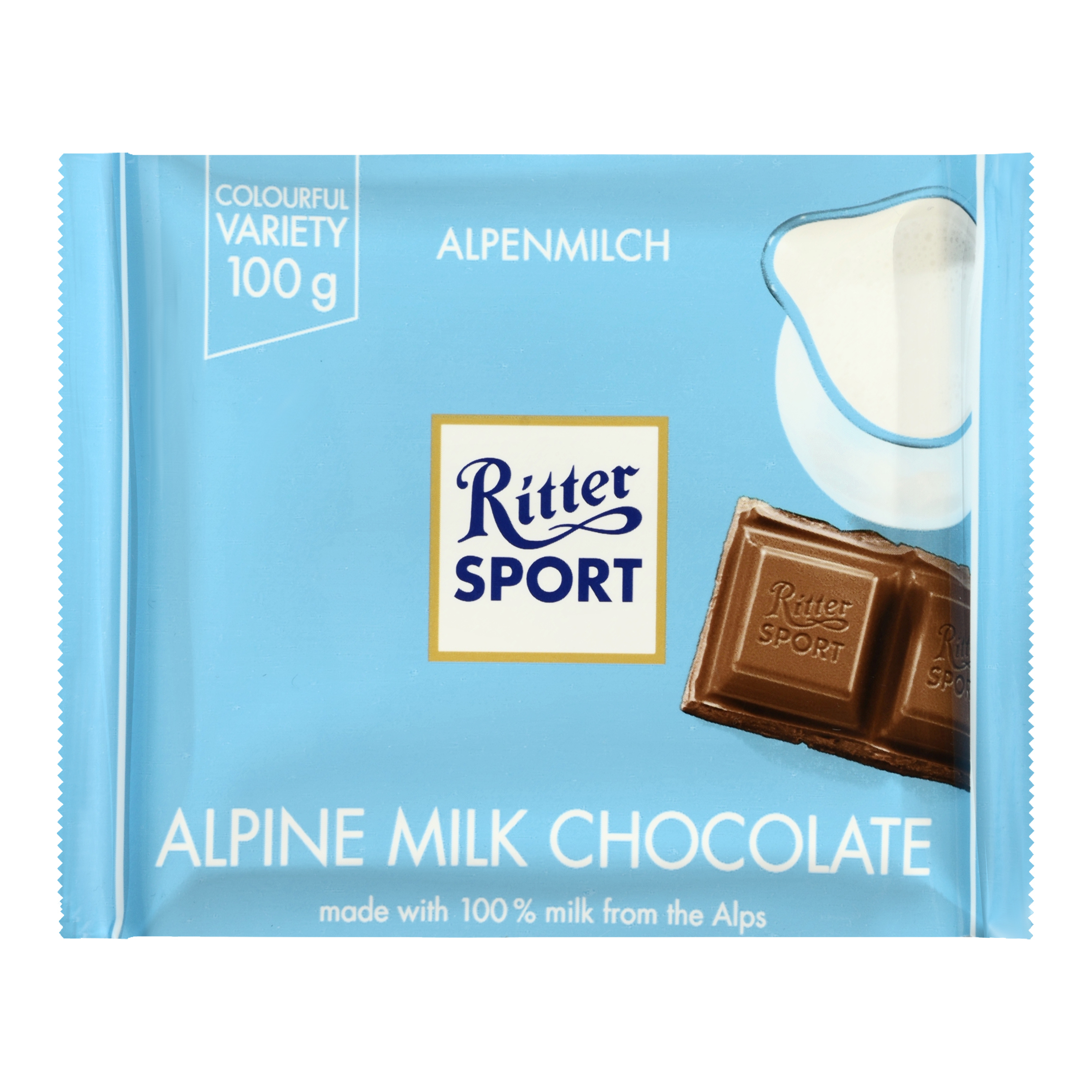 Шоколад Ritter Sport молочний з альпійським молоком 100г