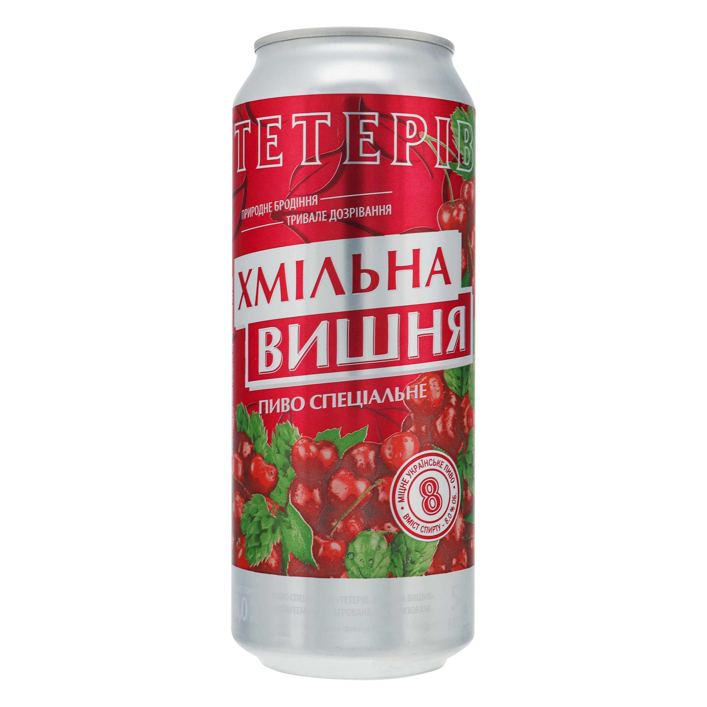 Пиво Тетерів Хмільна Вишня напівтемне 8% 0,5л з/б