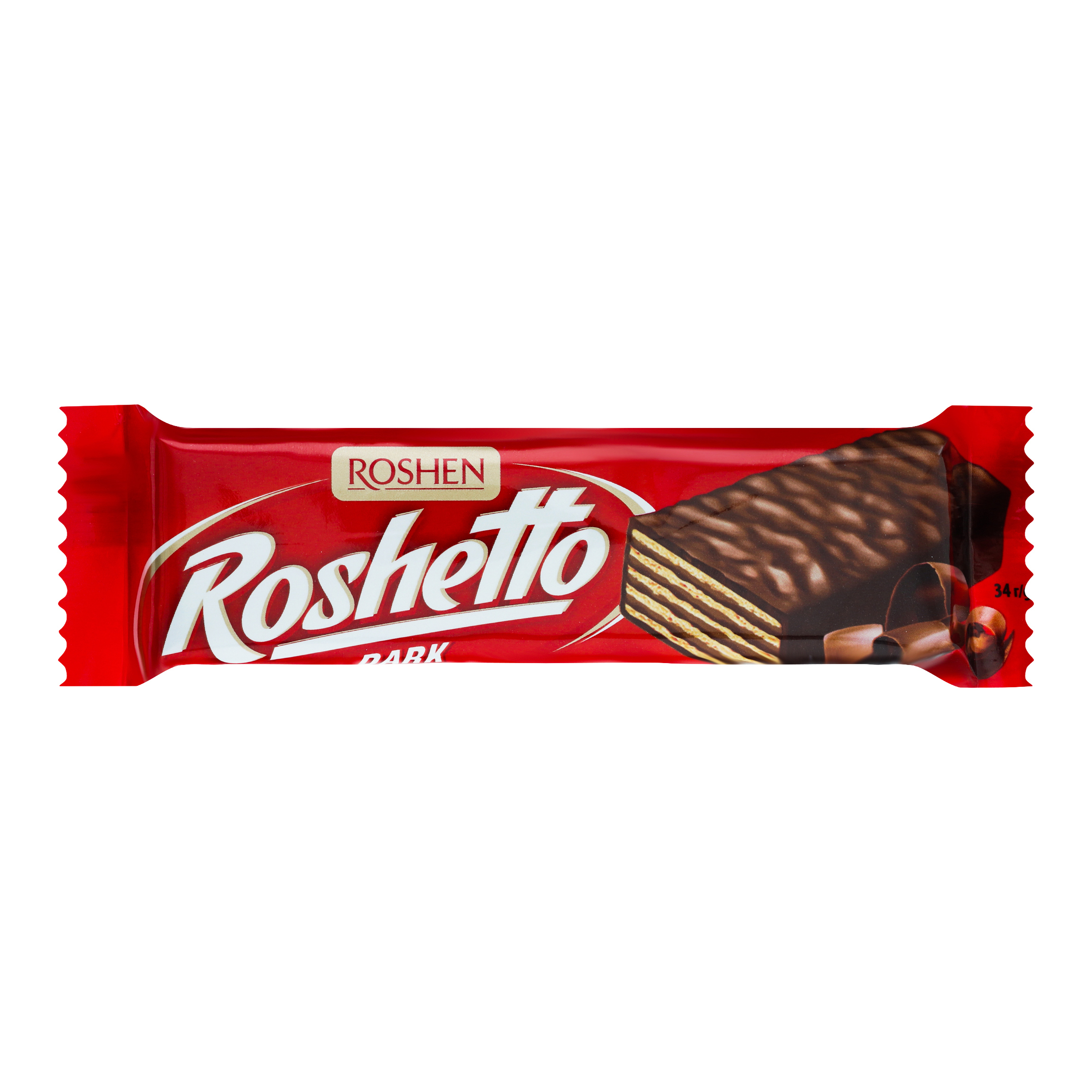 Батончик Roshen Roshetto Dark вафельний в шоколадній глазурі 34г
