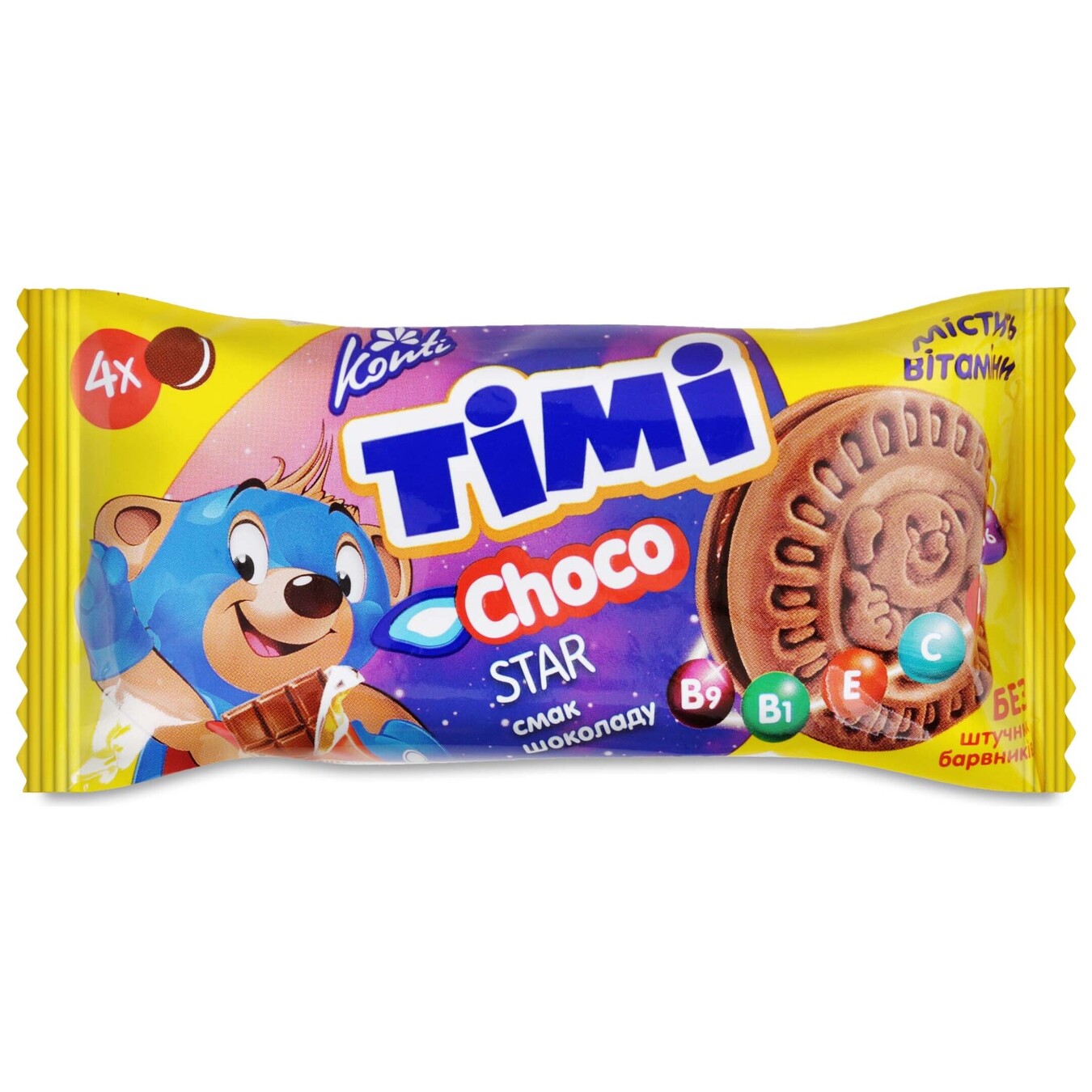 Печиво сендвіч Konti Timi choco зі смаком шоколаду 54г