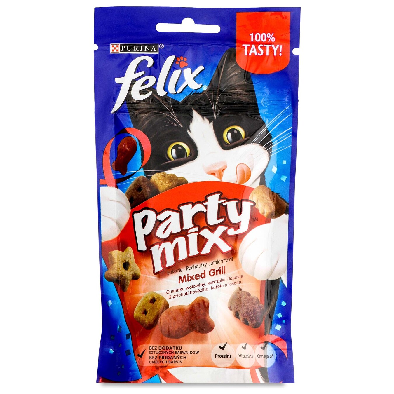 Ласощі для котів Felix Party Mix Гриль Мікс 8х60г