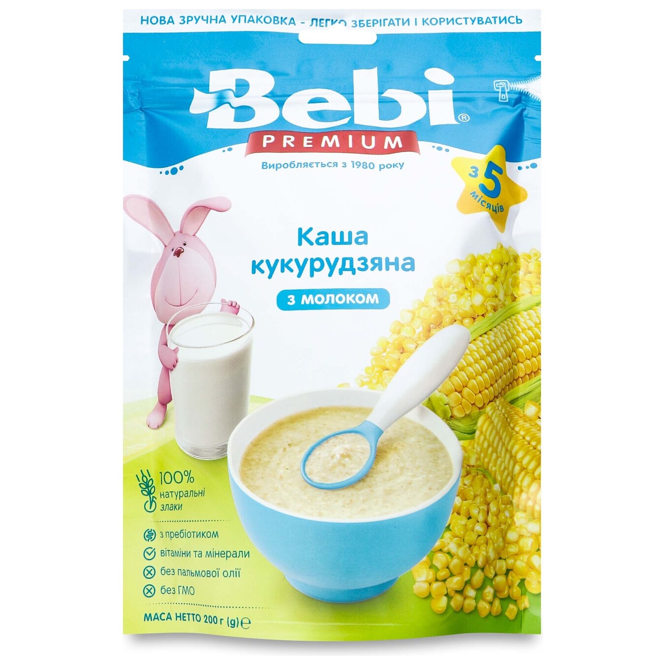 Каша Bebi Premium молочна кукурудзяна 200г