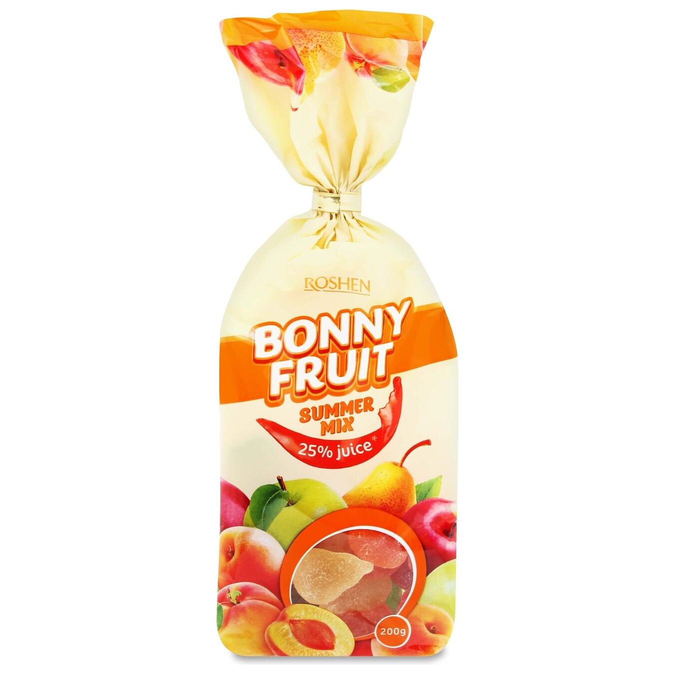 Цукерки Roshen желейні Bonny-Fruit літній мікс 200г